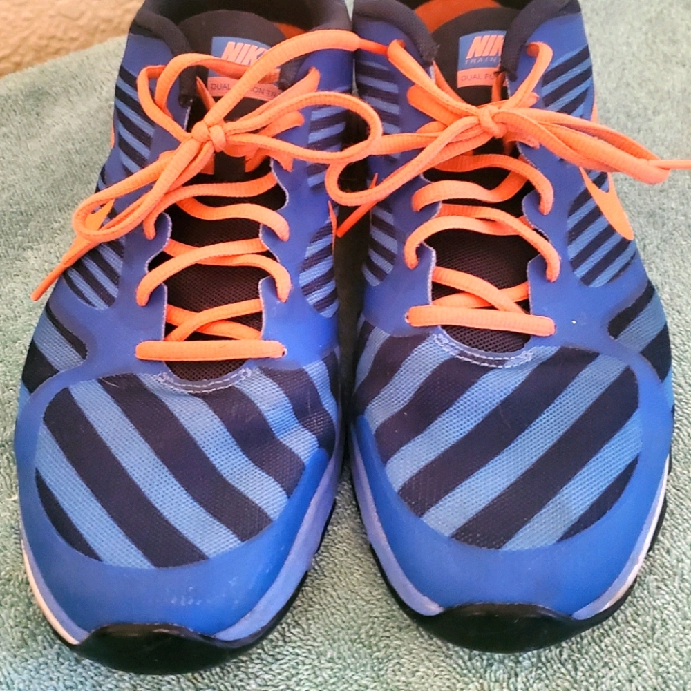 Nikes, shades of blue & orange